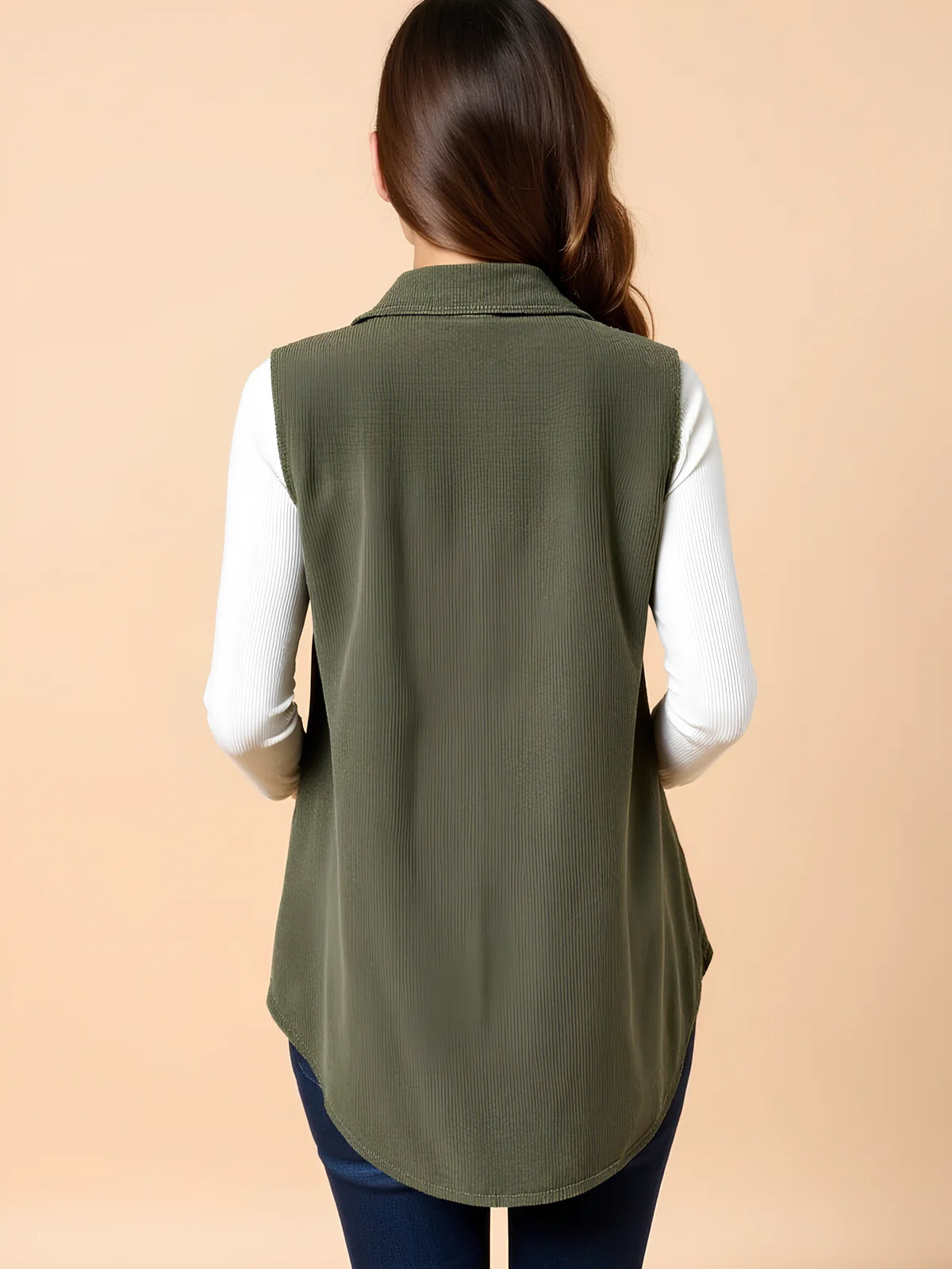 Corduroy Button Maternity Vest